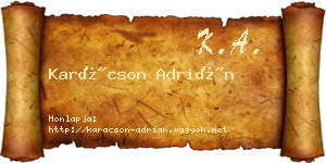 Karácson Adrián névjegykártya