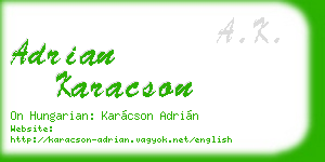 adrian karacson business card